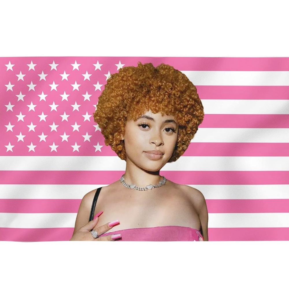 Pink and White American Flag Tapestry